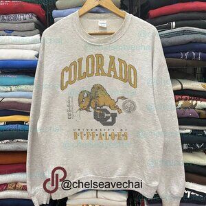 Vintage 90s University of Colorado Buffaloes Sweatshirt CU Buffaloes Shirt Tee
